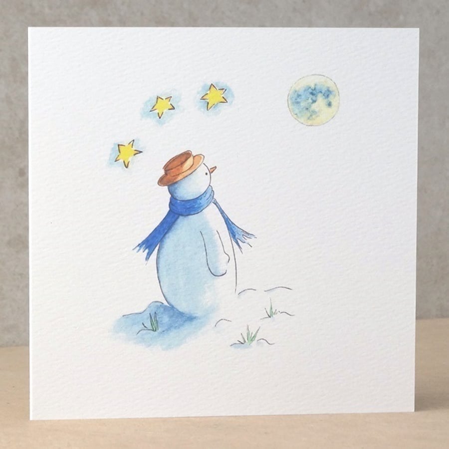 Christmas Card Snow Moon  Ecofriendly