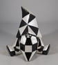 Ceramic Hand Painted Two Tone Black White Facet Gnome Gonk Ornament Decoration. - Image 1