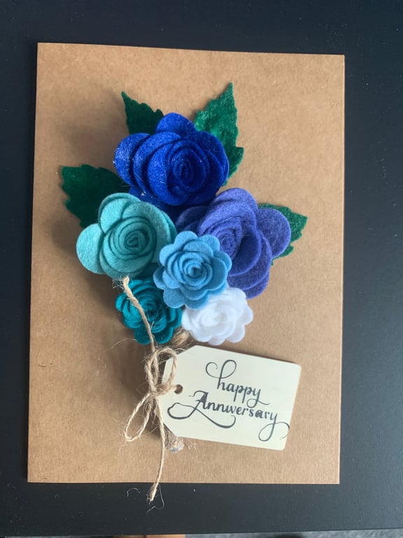 3D Floral pretty design extra anniversary card lots of colour variations 