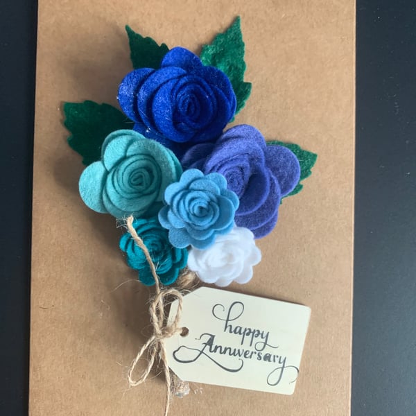 3D Floral pretty design extra anniversary card lots of colour variations 