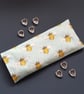 Unscented Flaxseed Eye Pillow - Bee Print Washable Cotton Cover