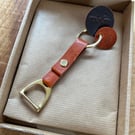 Solid brass stirrup keyring