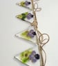 Pansy Flower Bunting: Garden Decoration Garland, fused glass bunting. - Image 8