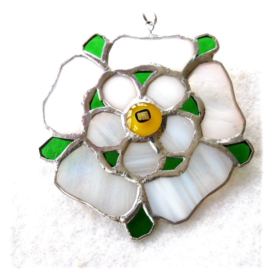Yorkshire Rose Suncatcher Stained Glass