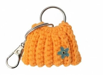 Mini crochet purse keychain, colourful bag charm