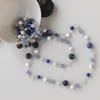 Blue and white silver necklace