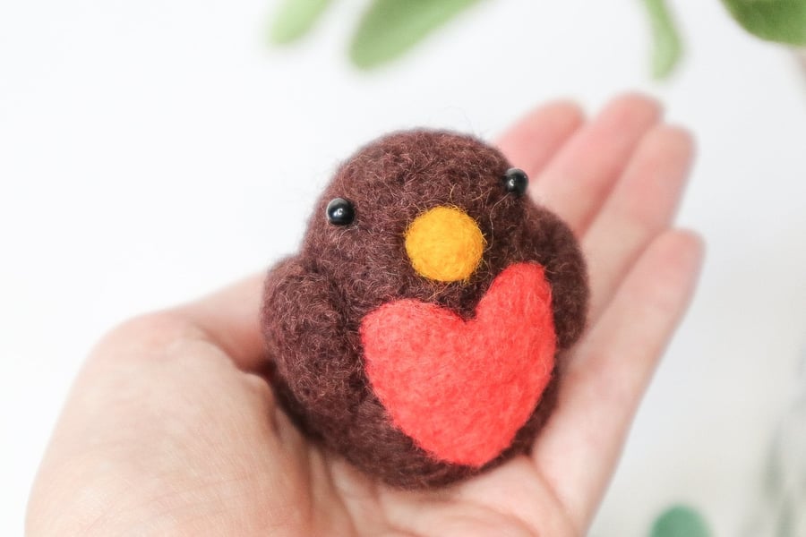 Woolly Robin - Needle Felted Handmade Decoration