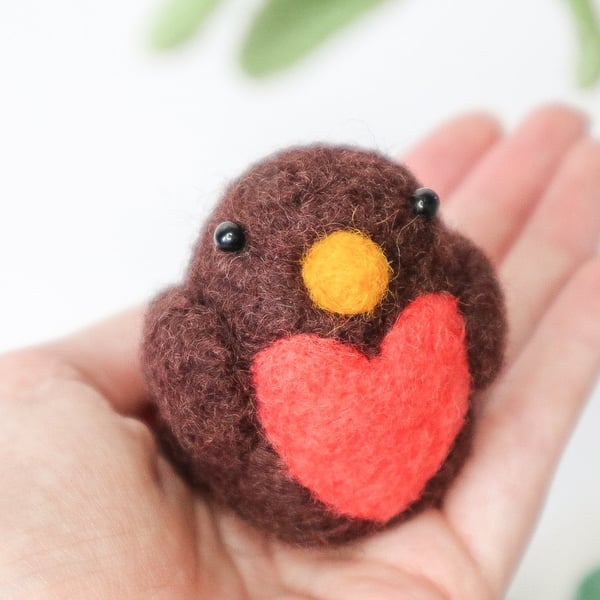 Woolly Robin - Needle Felted Handmade Decoration