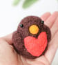 Woolly Robin - Needle Felted Handmade Decoration - Image 1