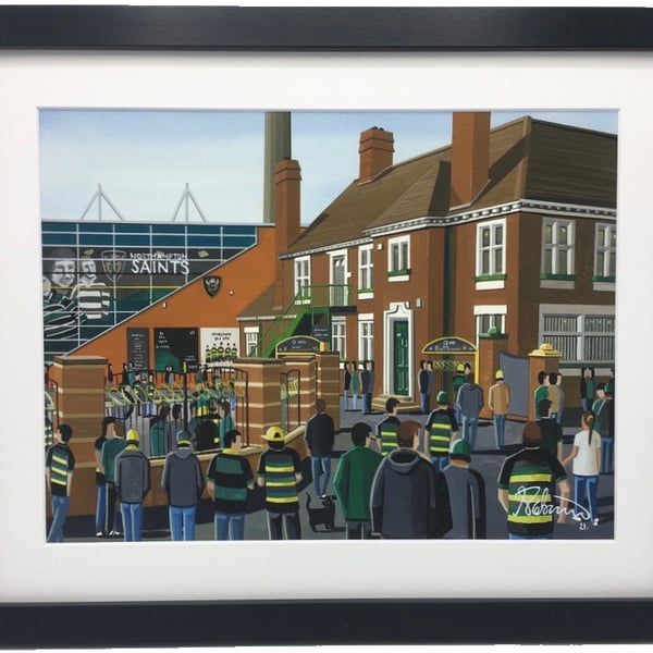 Northampton Saints Franklins Gardens Framed Rugby Art Print 20" x 16" Frame Size