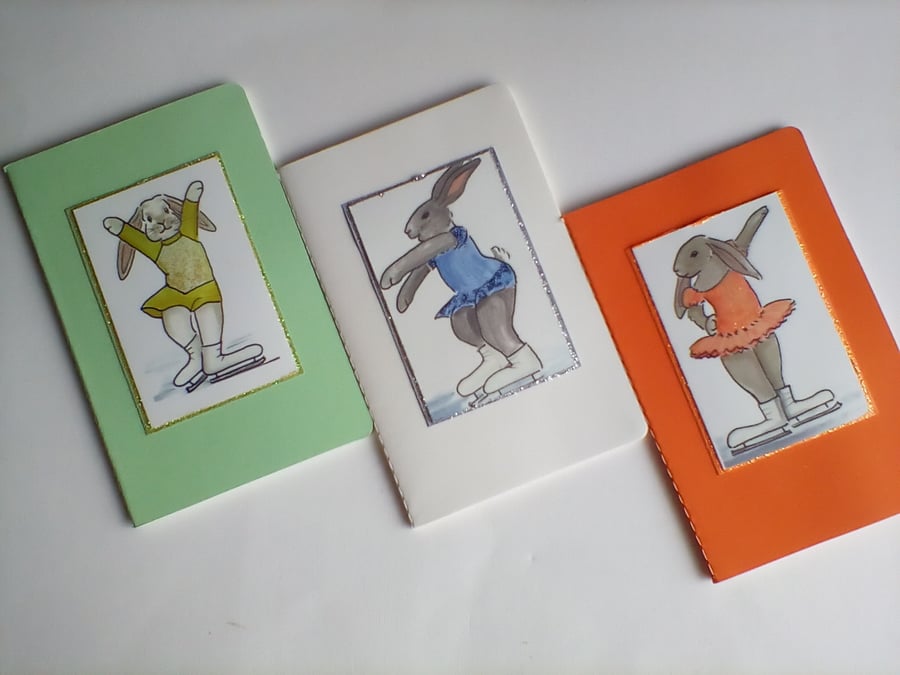 Mini Notebook Set Featuring Rabbits
