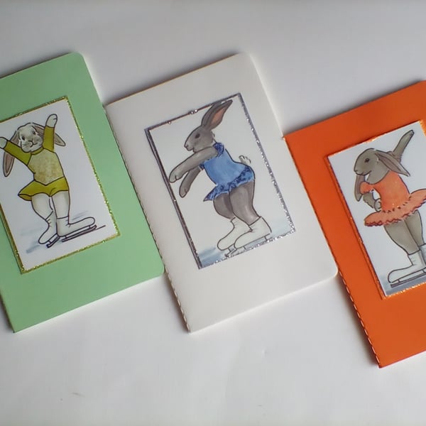 Mini Notebook Set Featuring Rabbits