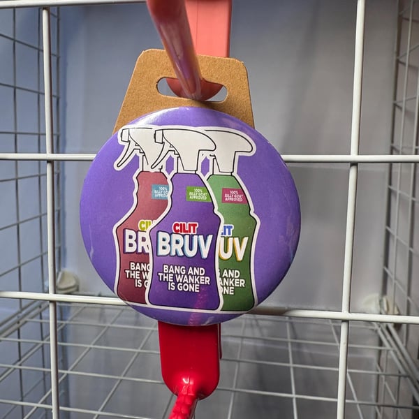 Cilit Bruv button Badge, Pro Wrestling Themed AEW WWE NXT pin badge (58mm2.25in)