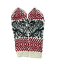 Handknitted owl mittens made in a luxury mix of wool and alpaca, perfect gift