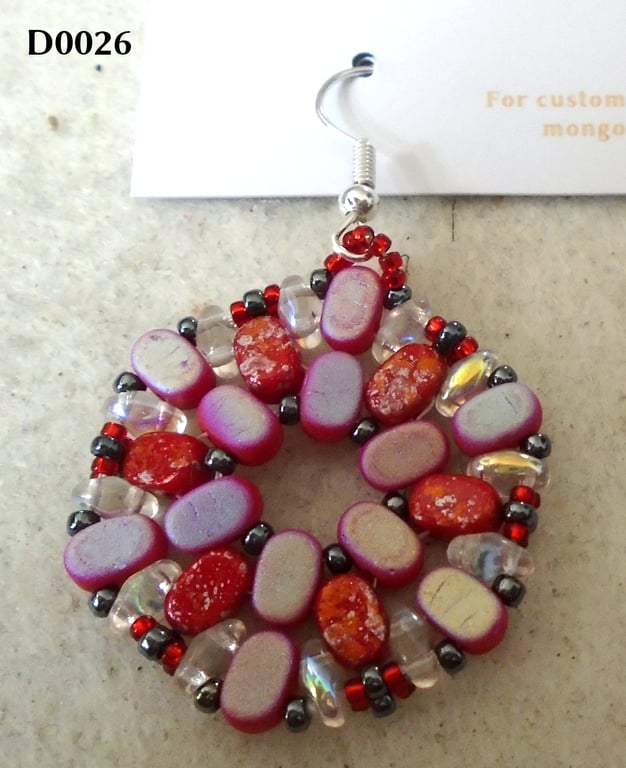 Hexagonal bead earrings (customisable)