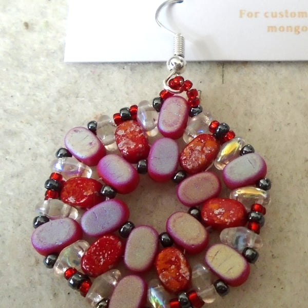Hexagonal bead earrings (customisable)