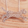 Sterling Silver Etched Running Dog Necklace