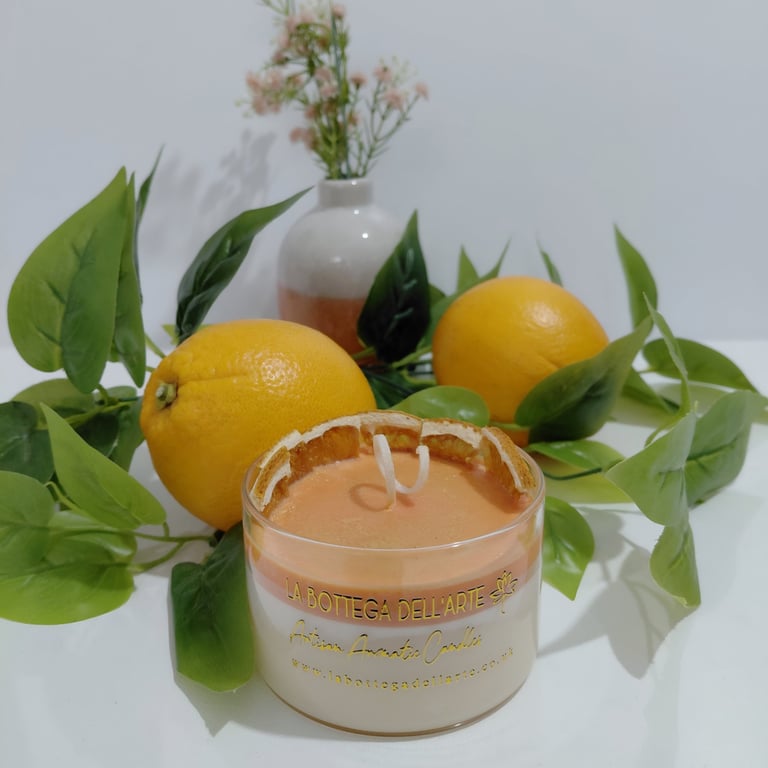 Aromatic Artisan Candle Soy Wax Zesty Orange 