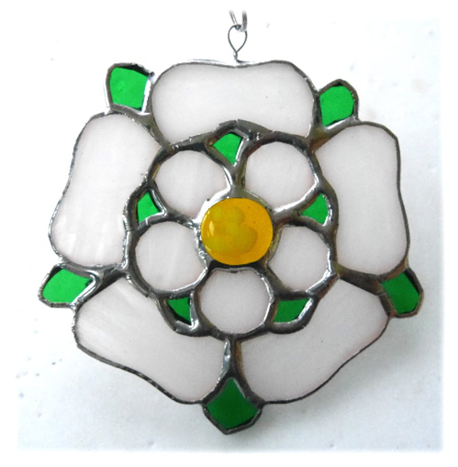 Yorkshire Rose Suncatcher Stained Glass 074