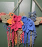 Macrame Wall Hanging with Handmade Flowers on Natural Driftwood - Image 4