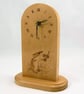 Mantle clock with pyrographed mouse on - Image 2
