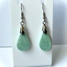 Teardrop Clay Mint Green Earrings - Short drop