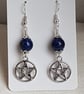 Gorgeous Lapis Lazuli and Pentacle Earrings. - Image 1