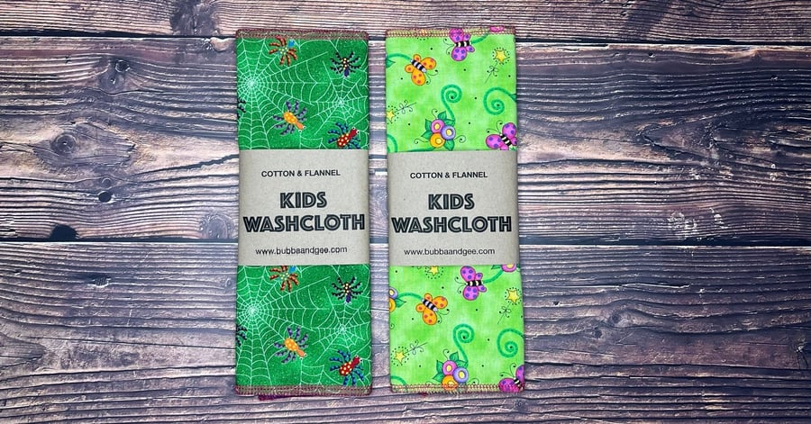 Flannel & Cotton Kids Washcloth - 2 pack - Fredd Delivery!