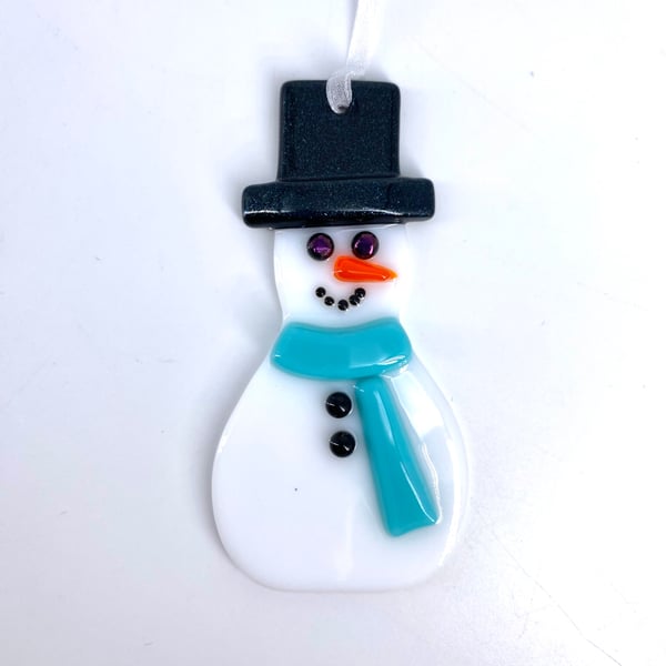 Glass Snowman Tree Decoration 