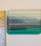 Small turquoise, grey and cream fused glass soap dish - Image 9
