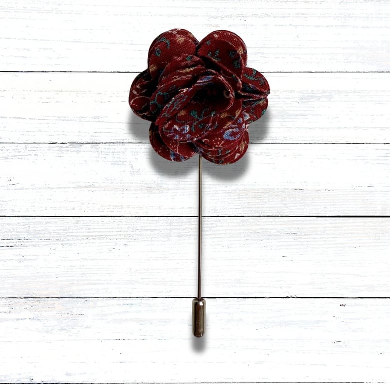 Flower Lapel Pin, Red Flower, Wedding Buttonhole, Christmas Gift