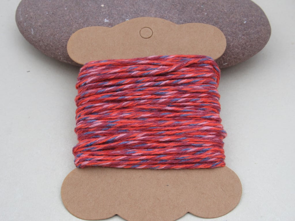 10m Soft Bright Orange, Purple Cotton String