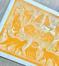 Lino Print Ginger Cats - Cat Lover Gift - Cat Wall Art - Art Deco Style - Image 4