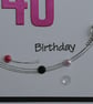 40th Birthday Card - Hot Pink Wreath Design  - Image 4