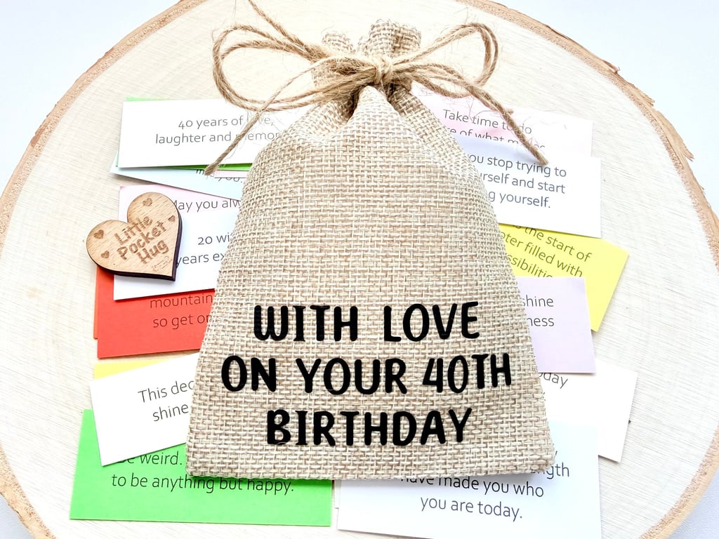 40th Birthday Keepsake Quote Gift, 31 Quotes, Turning 40 Milestone Present