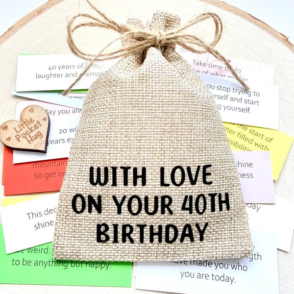 40th Birthday Keepsake Quote Gift, 31 Quotes, Turning 40 Milestone Present