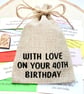 40th Birthday Keepsake Quote Gift, 31 Quotes, Turning 40 Milestone Present