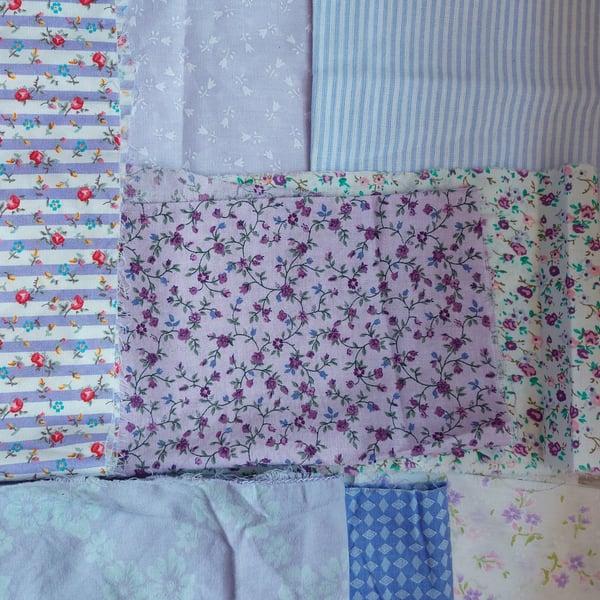 Pastel purples fabric remnants bundle