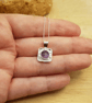 Tiny Square amethyst pendant necklace  - Image 3
