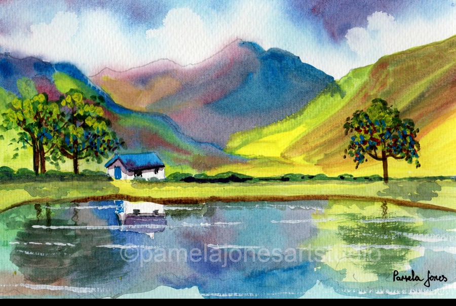 Buttermere, The Lake District, Original  Watercolour in 14 x 11 '' Mount 