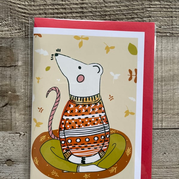 Blank Greetings Card, Timothy Card, Flower Art Card, Autumnal Card