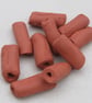 10 Medium Unglazed Terracotta Ceramic Tube Beads - Image 3