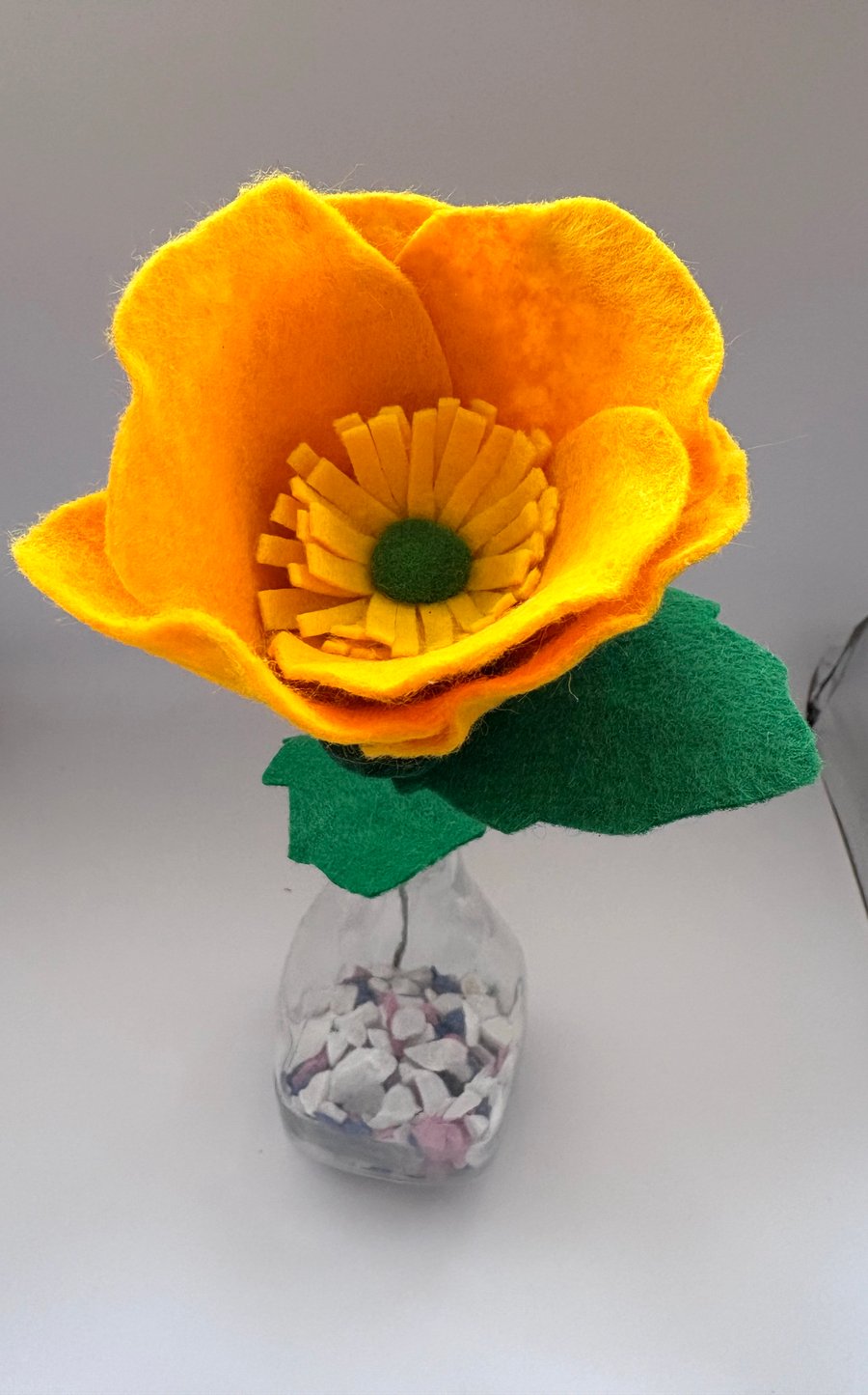 Handmade felt Iceland poppy