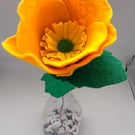 Handmade felt Iceland poppy
