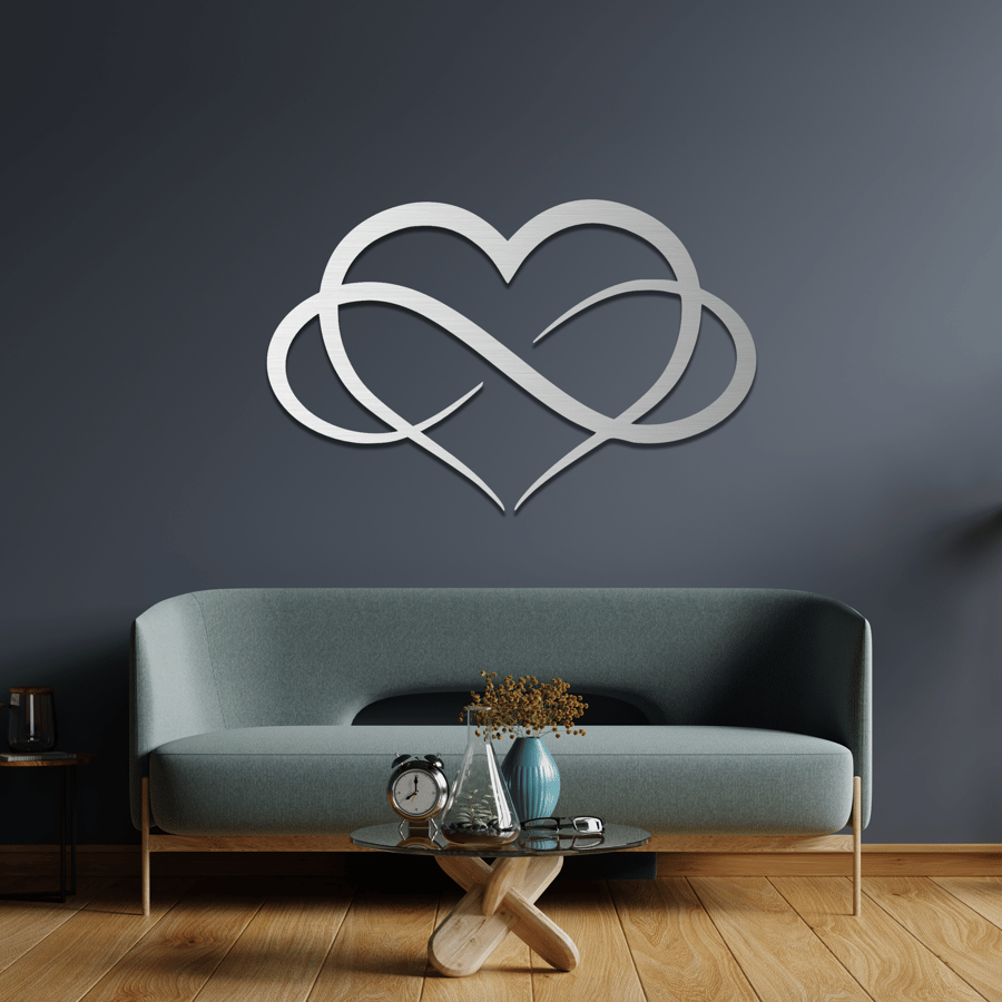 Infinity Heart Wall Art, Love Couples Art, New Home Decor, Over the Bed, Gift