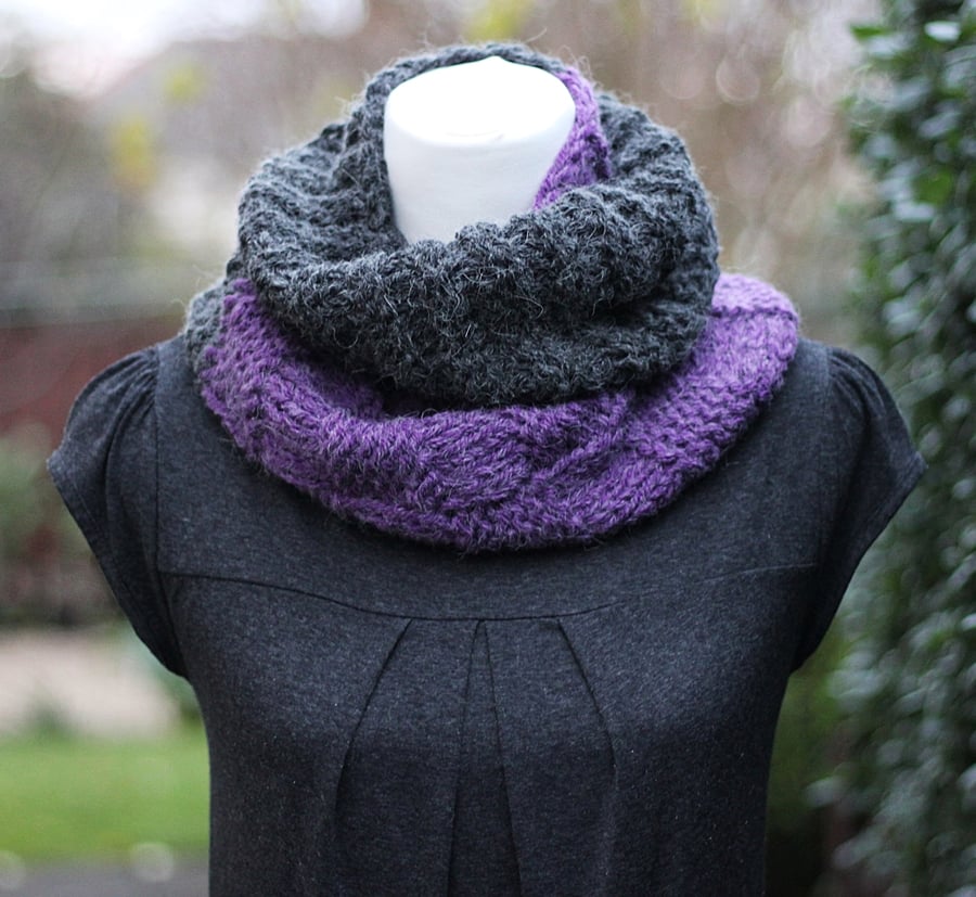 Knitted infinity scarf cowl snood, gift guide for her