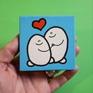 Cheps in Love - Mini acrylic painting on canvas