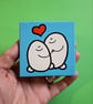 Cheps in Love - Mini acrylic painting on canvas - Image 1