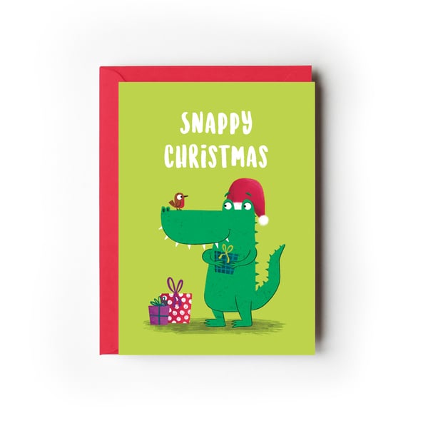 Crocodile Snappy Christmas Card
