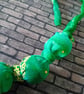 Green and Gold Silk Sari Fabric Bead Necklace - Image 7